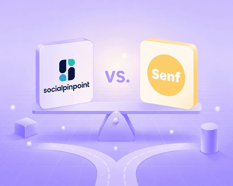 Comparison graphic showing Social Pinpoint and Senf